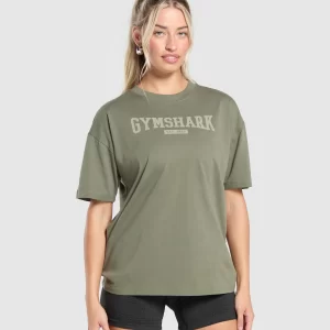 COLLEGIATE T SHIRT GREEN-Gymsis502