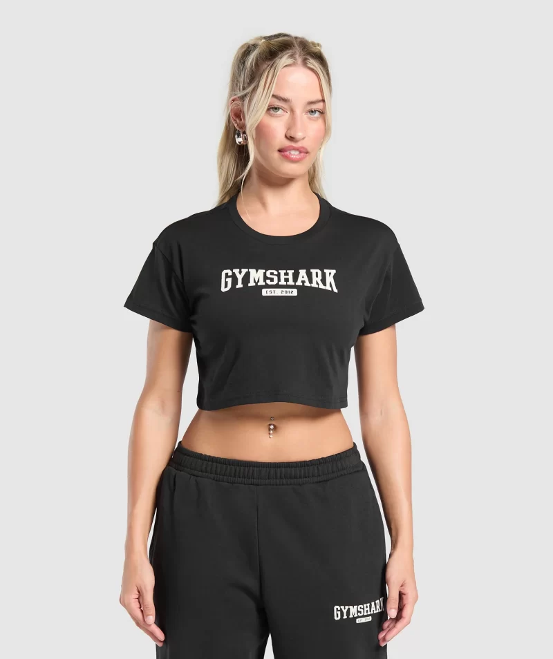 CROP LIFESTYLE BLACK-Gymsis502